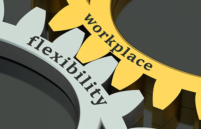 Workplace flexibility concept on the gearwheels