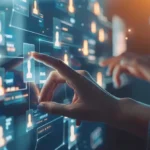 Business people touching on screen to target customer, Human resources management and recruitment business process concept with HR manager selecting candidate for hiring