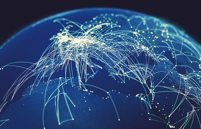 Global Connections (World map texture credits to NASA)