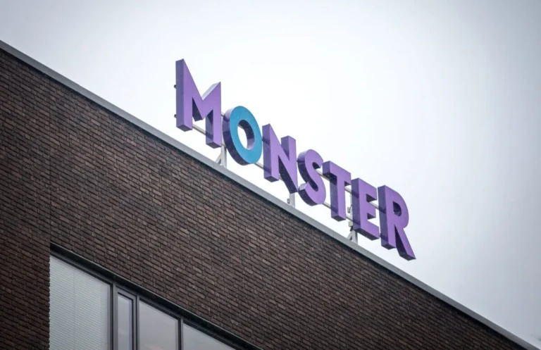 BRNO, CZECHIA - NOVEMBER 5, 2019: Monster.com logo in front of their main office for Brno, Monster Worldwide is a job search engine website and a job board offering ads for work.
