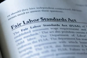 Part referring to Fair Labor Standards Act, FLSA, written in a legal business law textbook
