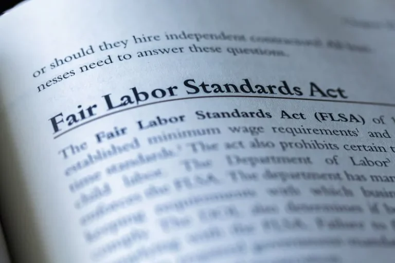 Part referring to Fair Labor Standards Act, FLSA, written in a legal business law textbook