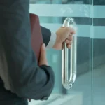 Businessman entering an office