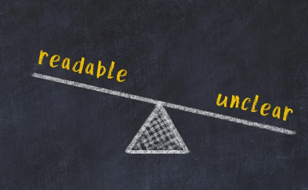 Concept,Of,Balance,Between,Readable,And,Unclear.,Black,Chalboard,With