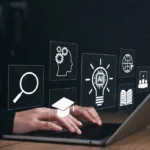 Ai,Learning,And,Smart,Education,Concept.,Person,Using,Laptop,With