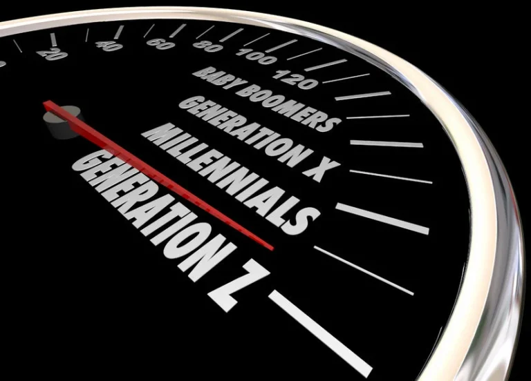 56707677 - generation x y z millennials speedometer words 3d illustration