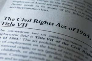 Civil Rights Act of 1964 Title VII written in business textbook