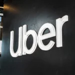August 21, 2019 San Francisco / CA / USA - Close up of UBER sign at their headquarters in SOMA district; Uber Technologies, Inc. is an American multinational transportation network company (TNC)
